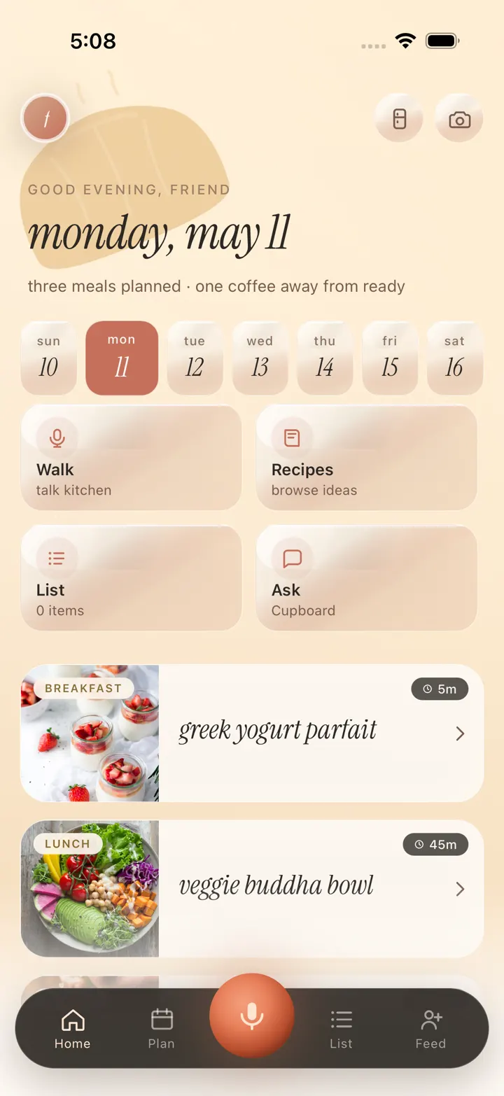 Cupboard home dashboard screenshot