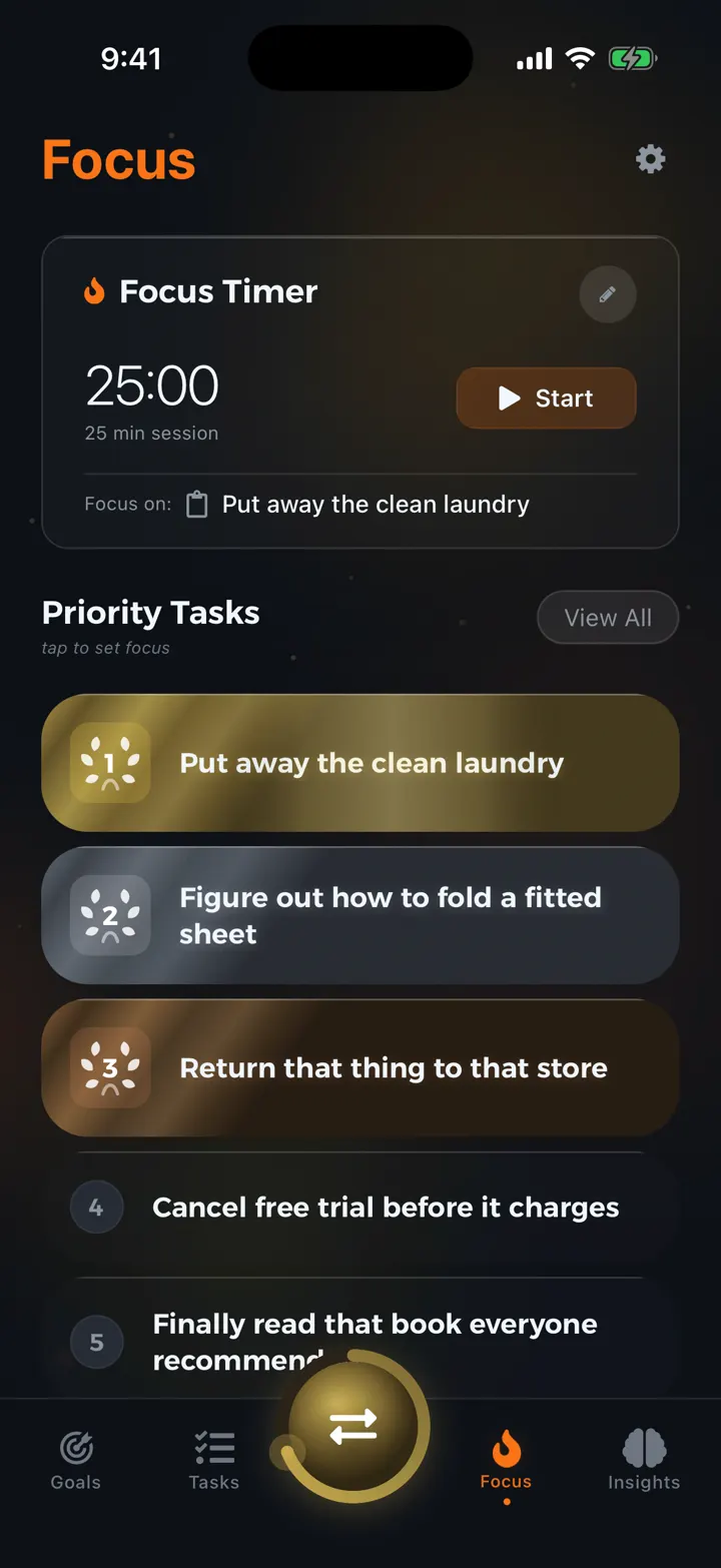 Darwin focus timer screenshot