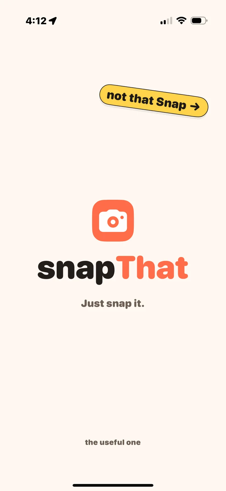 snapThat launch screen screenshot